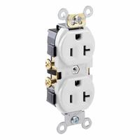 LEVITON Plugs and Receptacles: Duplex, 5-20, White, 125V AC, 20 A, 2 Pole / 3 Wire (MPN CR20-WS)