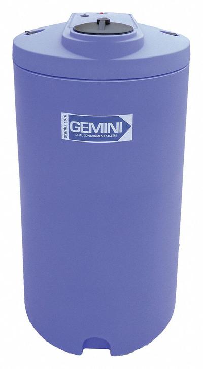 PEABODY ENGINEERING Storage Tank: Double Wall, Vertical, 160 gal, Closed Top - Dual Containment Liquid Storage Tanks