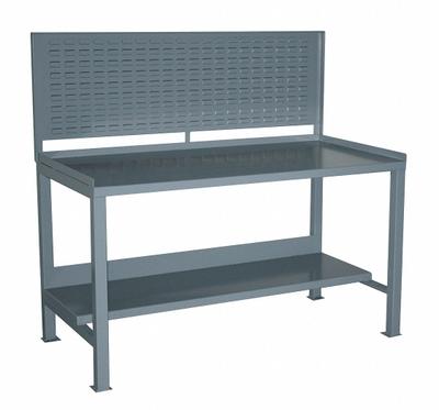 JAMCO Workbench: Fixed Ht, Steel, 60 in x 30 in, 3,000 lb Overall Load Capacity - Workbenches with Louvered Panels & Lower Shelves