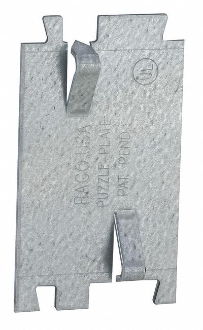 RACO Cable Protection Plate: Steel, Silver, NMSC/Raceway Wire, 0.06 in Overall Dp - Cable Protection Plates