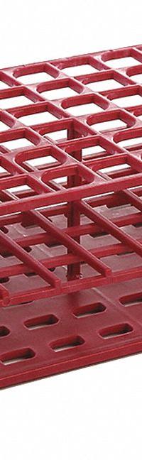 Tube Rack: 2 7/8 in Overall Wd, 9 7/8 in Overall Ht, 5 in Overall Lg, POM, Magenta, (72) Wells (MPN HS27512D). Key specifications — Material: POM; Mounting Location: Benchtop; Color: Magenta; Product Type: Test Tube Rack; Total Holding Capacity: (72) Wells; Brand: HEATHROW SCIENTIFIC.