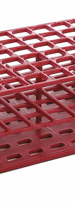 Tube Rack: 2 7/8 in Overall Wd, 9 7/8 in Overall Ht, 5 in Overall Lg, POM, Magenta, (72) Wells (MPN HS27512D). Key specifications — Material: POM; Mounting Location: Benchtop; Color: Magenta; Product Type: Test Tube Rack; Total Holding Capacity: (72) Wells; Brand: HEATHROW SCIENTIFIC.