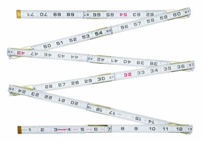 WESTWARD Brick Mason Folding Rule: 30PC17, 6 ft / 1,800 mm, 1.81 in Thick, 1/16 in - Folding Rulers
