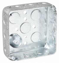 RACO Electrical Box: Steel, Steel - 4" x 4" Square Box Material & Nominal Size, Square, 2 Gangs (MPN 190). Key specifications — Brand: RACO; Bracket Style: Without Bracket; Clamp Style: Without Clamps.