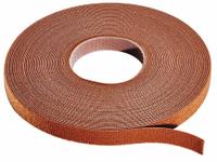 RIP-TIE Hook-and-Loop Cable Tie Roll: 75 ft Lg, 0.5 in Wd, 50 lb Tensile Strength, Brown (MPN W-75-1RL-BN). Key specifications — Color: Brown; Material: Polyethylene; Brand: RIP-TIE.