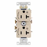LEVITON Duplex Receptacle Outlet: Duplex, 5-20, Light Almond, 125V AC, 20 A, 2 Pole / 3 Wire (MPN 5362-S2T)