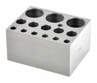 OHAUS Modular Block: Anodized Aluminum, 1 7/8 in Overall Wd, 2 3/4 in Overall Lg, 14 Wells (MPN 30400156). Key specifications — Product Type: Dry Bath Block; Includes Thermometer Well: Yes; Material: Anodized Aluminum; Brand: OHAUS.