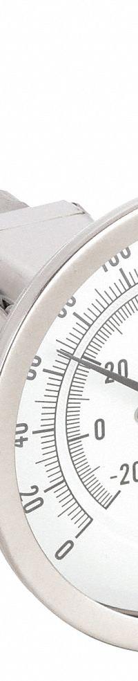 APPROVED VENDOR Dial Thermometer: 0°F to 250°F /-20°C to 120°C, 6 in Stem Lg, 3 in Dial Dia (MPN 1NGA8). Key specifications — Accuracy: ±1 % @ 41 to 200 °F, ±1.5 % Otherwise; Brand: APPROVED VENDOR.