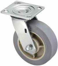 APPROVED VENDOR Plate Caster: Antimicrobial/Corrosion-Resistant, Swivel, Rubber, 6 in Wheel Dia (MPN P21SX-RP060D-14-AM). Key specifications — attr1109528: Gray; attr1109541: APPROVED VENDOR; attr1172513: Swivel.