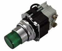 EATON Pilot Light: 30 mm Panel Mounting Size, Green, Incandescent, 10250T Series (MPN 10250T235NC22). Key specifications — Series: 10250T; Brand: EATON; Includes Push-To-Test: Push-To-Test Included.