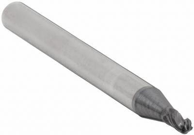 APPROVED VENDOR Ball End Mill: Carbide, AlTiN Coated, 4 Flute, 9/64" Mill Dia, 9/32" LOC - General Purpose Carbide Ball End Mills