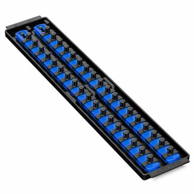 ERNST MANUFACTURING Socket Organizer: Blue, 3 5/8 in Overall Wd, 36 Posts/Slots - Socket Rails & Trays