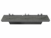 BRADLEY Bathroom Sink: Express, Graphite, Terreon®, Sensor, 85 1/4 in Overall Lg, 0.5 gpm Flow Rate (MPN TLX-3-0021). Key specifications — Series: Express; Includes: Vandal-Resistant Fasteners; Color: Graphite; Brand: BRADLEY; Sink Type: Bathroom; Material: Terreon®; Sink Material: Polymer Resin.