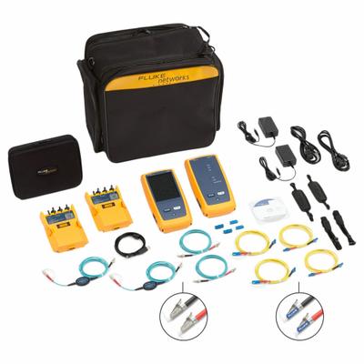 FLUKE NETWORKS Optical Loss Test Set: CertiFiber Pro, Quad (SM/MM), 1-Year Fluke Gold Support - Optical Power Meters & Kits for Loss Testing