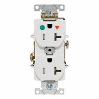 LEVITON Tamper-Resistant Isolated Ground: Hospital Grade, Duplex, 5-20R, White, 125V AC, 20 A (MPN T8300-IGW)