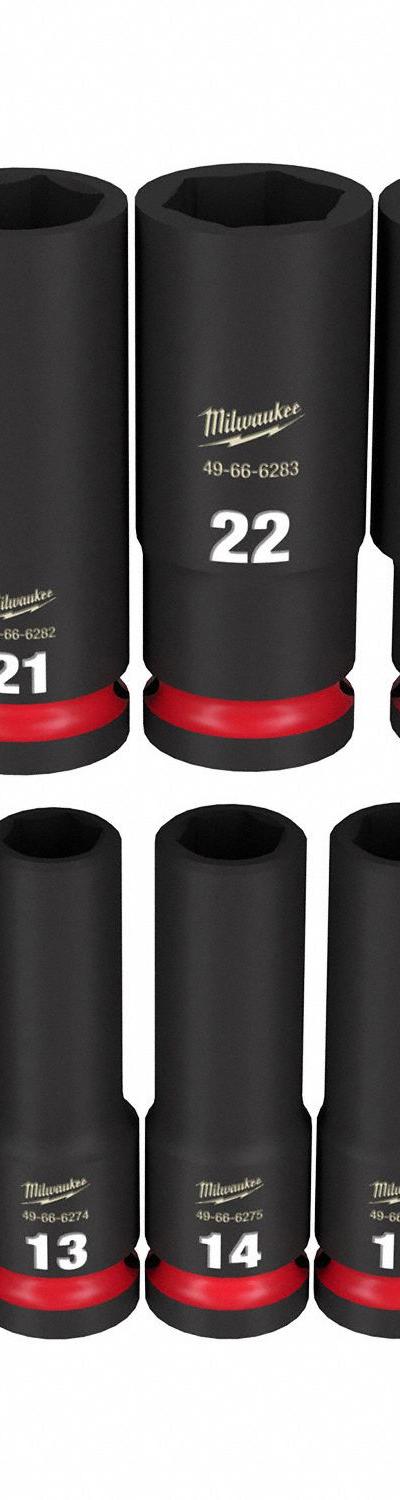 MILWAUKEE Impact Socket Set: 1/2 in Drive Size - Metric Impact Socket Sets