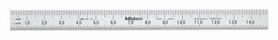 MITUTOYO Flexible Rule: 182-211, 150 mm, 0.02 in Thick, 0.5 mm, Chrome, Black, Flex - Stainless Steel Rulers