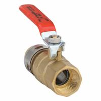 SHARKBITE MAX Manual Two-Way Ball Valve: 3/4 in, Brass, Straight, FNPT x FNPT, Full Port Ball Port (MPN UR22186G). Key specifications — Brand: SHARKBITE MAX; Handle: Locking Lever.