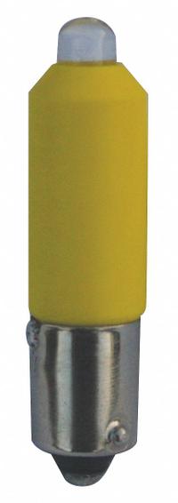 EATON Compact LED Bulb: LED, Miniature Bayonet (BA9s), (T) Tubular, T3-1/4, 120V AC, 1 W Watt (MPN HT8LEDYF7). Key specifications — Light Color: Yellow; Voltage: 120V AC; Brand: EATON; Bulb Shape: T3-1/4.