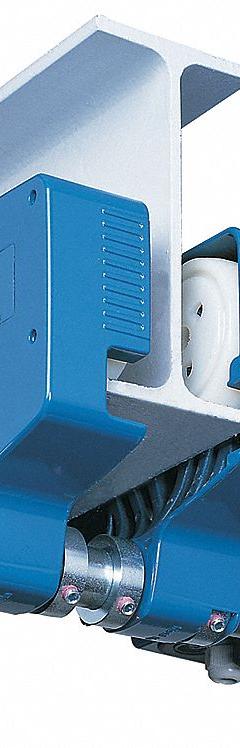 DEMAG Motorized Trolley: Motorized, 7,480 lb Max Hoist Load Capacity (MPN EU34-310-80/20 FPM 575V). Key specifications — attr927036: Flat; attr927048: 575V AC; attr927053: Cast Aluminum; attr927054: 20/80 fpm.