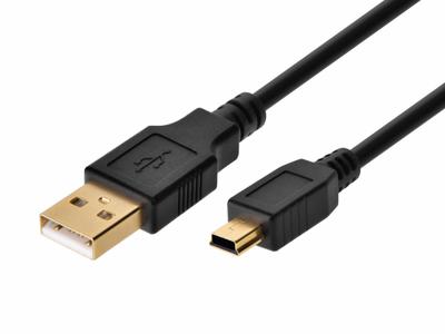 MONOPRICE Standard USB Cable: Type A End 1, Mini B End 2, Black, 36 in Lg - Standard USB & Lightning Cables