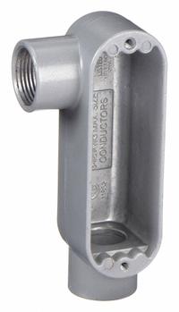 Conduit Outlet Body: Aluminum, 1 1/4 in Trade Size, LR Body, 32 cu in Body Capacity, Threaded Hub (MPN OLR-4). Key specifications — Finish: Powder Coated; Includes: Stainless Steel Screws; For Use With: IMC; Brand: HUBBELL KILLARK; Hub Style: Threaded; Mfr. Series: O.