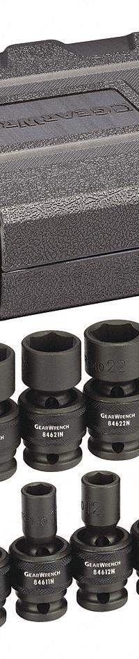 GEARWRENCH Socket Set: 3/8 in Drive Size, 10 mm to 24 mm Socket Size Range, Manganese Phosphate, SAE (MPN 84939N). Key specifications — attr1204251: GEARWRENCH; attr1215453: 3/8 in; attr1215454: 10 mm to 24 mm; attr1224229: Friction.