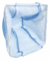 GRAINGER Cube Air Filter: 24 in x 24 in x 10 in, 1 Pockets, Synthetic, Blue/White, MERV 8 (MPN 6B778). Key specifications — Performance Rating: MERV 8; Brand: GRAINGER; Media Color: Blue; Frame or Header Material: Galvanized Steel; Media Material: Synthetic; Surface Tackifier: Yes.