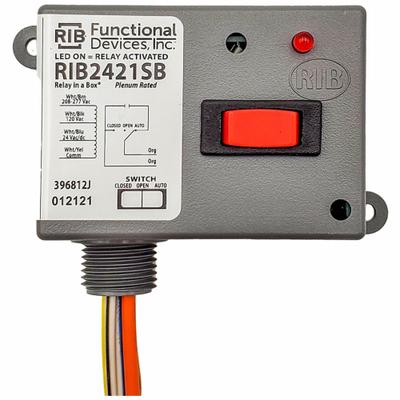 RIB Enclosed Pre-Wired Relay: 20 A Rating, 24V AC/DC/208-277V AC/120V AC, SPST-NO - General Purpose Power Relays