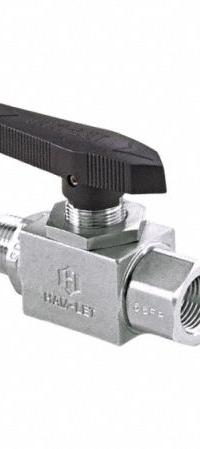 HAM-LET High Performance Ball Valve: 1/4 in, 316 Stainless Steel, Straight, MNPT x FNPT, Three-Piece (MPN H6885SSN1/4PSS). Key specifications — Brand: HAM-LET; Handle: Locking Lever.