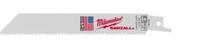 MILWAUKEE Reciprocating Saw Blade: 8/12 Teeth per Inch, 6 in Blade Lg, 0.05 in Blade Thick, 50 PK (MPN 48-01-6091). Key specifications — attr1109198: 8/12; attr1109200: Rigid for Straight Cuts; attr1109201: Tapered; attr1109209: MILWAUKEE.