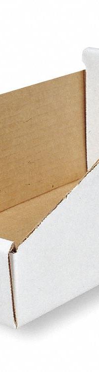 PACKAGING CORPORATION OF AMERICA Corrugated Shelf Bin: 11 in Overall Lg, 16 1/4 in x 4 3/4 in, White (MPN 2W254). Key specifications — Brand: PACKAGING CORPORATION OF AMERICA; % Recycled Content: 30-45%; Manufacturer Part Number: 2W254; Includes Dividers: Dividers Not Included; Electrostatic Discharge: Not Electrostatic Discharge Conductive.