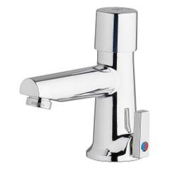 CHICAGO FAUCETS Straight Spout Bathroom Faucet: 3502, Single-Post, Cast Brass, 0.5 gpm Flow Rate (MPN 3502-E2805ABCP). Key specifications — Brand: CHICAGO FAUCETS; Series: 3502; Includes: Mounting Hardware.
