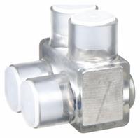 BURNDY Multitap Connector: 2 Port, Single-Sided Entry, 10 AWG – 250 kcmil Wire Size, Clear (MPN BIT250). Key specifications — Body Material: Aluminum; Brand: BURNDY.