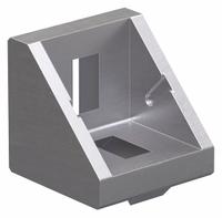Inside Corner Bracket: Slotted Inside-Corner Bracket with Dual Support, 30 Series, 2 Holes, Gray (MPN 14073). Key specifications — Material: Aluminum; Brand: 80/20; Finish: Unfinished.
