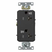 LEVITON Plugs and Receptacles: Duplex, 5-20, Black, 125V AC, 20 A, 2 Pole / 3 Wire (MPN WTD20-E)
