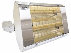 FOSTORIA Infrared Quartz Electric Heater: 3200 W Watt Output, 240V AC, 1 Phase, Hardwired, Silver (MPN H-90-222-THSS). Key specifications — Wattage Output: 3200 W; Voltage: 240V AC; Brand: FOSTORIA; Electrical Connection: Hardwired; Element Type: Quartz Lamp; Housing Color: Silver; Housing Material: Stainless Steel; Overall Dimensions - L x W x D: 24 in x 15 in x 11 in.