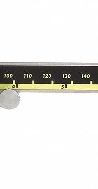 MITUTOYO Carbide Jaw Digital Caliper: 0 in to 6 in /0 mm to 150 mm, Inch/Metric, Cabled (MPN 500-160-32). Key specifications — attr1185476: MITUTOYO; attr1185435: Outside; attr1185436: Certificate of Inspection; attr1185475: Not Rated; attr1185429: +/- 0.0010 in; attr1185430: 0.0005 in/0.01 mm; attr1220488: Not Included.
