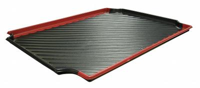 STRUCTURAL PLASTICS Containment Tray: 24 in x 30 in x 1 in, Black/Red - Spill Trays for High-Durability Stationary Plastic Shelving