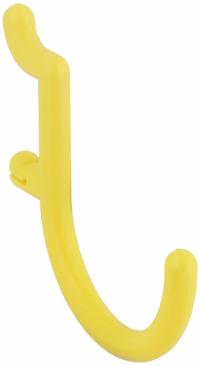 FUNCTIONAIRE J-Hook: 1/4 in Peg Hole, For 1 in Pegboard Hole Spacing, 2 in x 1/4 in x 2 1/4 in, 8 PK (MPN FH2-2). Key specifications — Color: Yellow; For Tool Type: Hammers; Locking System: Snap-On; Mounting Type: Surface; Material: Thermoplastic; Accessory Type: J-Hook; Brand: FUNCTIONAIRE.