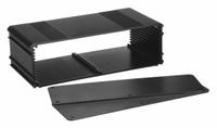 BOX ENCLOSURES Enclosure: Black, Aluminum, 2 in x 6 in x 3 in, NEMA 4 (MPN B4-080BK). Key specifications — Color: Black; Includes: (2) End Panels; NEMA Enclosure Rating: 4; Brand: BOX ENCLOSURES.