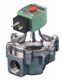 REDHAT Solenoid Valve: 2-Way, Normally Closed, 1 1/2 in Pipe Size, 110V AC/120V AC, High Flow, DIN (MPN SC8215B070). Key specifications — Brand: REDHAT; Pipe Size: 1-1/2 in; Voltage: 120V AC.