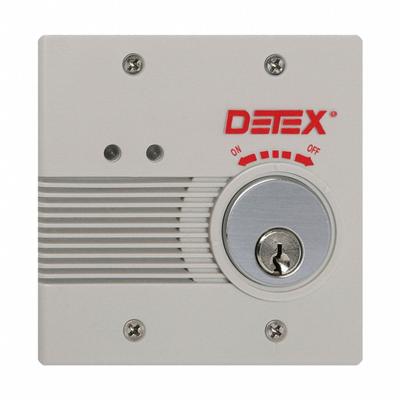 DETEX Exit Door Alarm: 0.5 V DC, Mortise, Gray, Plastic, Horn - Standard Door Alarms