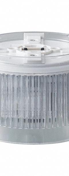 PATLITE Tower Light Module: Flashing/Rotating/Steady, 24V DC, White, 100 mm Overall Dia, LR10 (MPN LR10-E-C). Key specifications — Brand: PATLITE; Compatible with Series: LR10; Lens Color: White; Operating Voltage: 24V DC; Manufacturer Part Number: LR10-E-C.