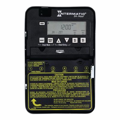 INTERMATIC Electronic Timer: 24 hr, Not Astronomic, 120-277V AC, DPST - Digital Timer Switches