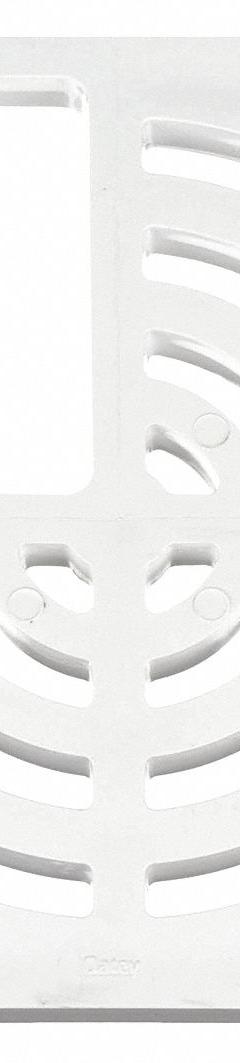 OATEY Grate: Plastic, 9 1/4 in Overall Wd, 3/4 in Overall Ht, Unfinished, Drop-In, 1/4 Opening (MPN 42752). Key specifications — Brand: OATEY; Finish: Unfinished; Color: White; Material: Plastic; Connection Type: Drop-In; Grate Opening Type: 1/4 Opening; Grate Surface Style: Radial; Product Type: Grate.