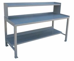 JAMCO Workbench with Riser: Fixed Ht, Steel, 72 in x 30 in, 3,000 lb Overall Load Capacity, Gray (MPN WA372GP). Key specifications — Brand: JAMCO.