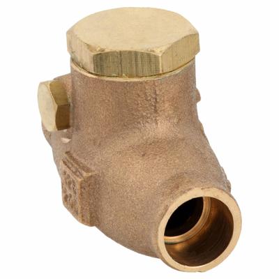 MILWAUKEE VALVE Swing Check Valve: Swing, Inline Valve Body, 1/2 in Pipe Size, Sweat x Sweat - Bronze Inline Swing Check Valves