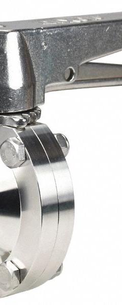 DIXON Butterfly Valve: 1/2 in Pipe Size, Solder, 140 psi Max. Pressure (CWP), 316L Stainless Steel (MPN B5107S050BB-C). Key specifications — Average Surface Roughness (Ra): ≤ 32 micron; Brand: DIXON; Stop Positions: 13; Handle Type: Lever; Body Material: 316L SS; Disc Material: 316L SS.