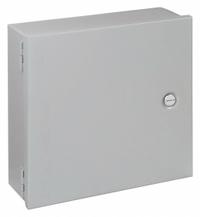 HOFFMAN Enclosure: Steel, 12 in x 12 in x 8 in, NEMA 1, Solid Cover, Hinged, Painted (MPN A12N128). Key specifications — Brand: HOFFMAN; Closure Method: 1/4-Turn Latch; Knockouts: Not Included.